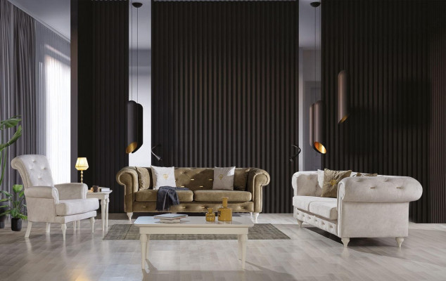 Designer Chesterfield Fauteuil Einsitzer Armleefelen 1-Sëtz Lounge Miwwel