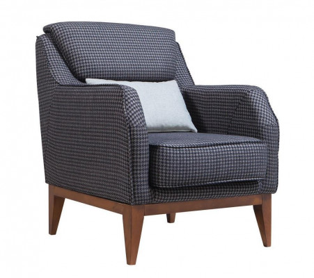 Graue Polster Einsëtzer Polsterstull Armlehnensessel Designer Stull