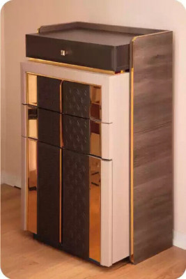 Luxe Kommode Sideboard Braun Gold Holz Schaf Schlafzimmer Kommoden
