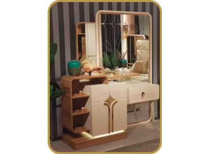 Design Schminktisch Spigel Beige Konsoletisch Luxus Schlofkummer