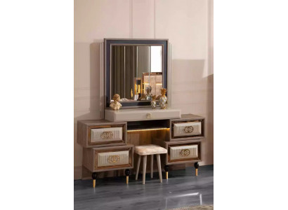 Luxe Coiffeurdësch Schminktisch Konsolendësch Konsol Beige Holz Konsol