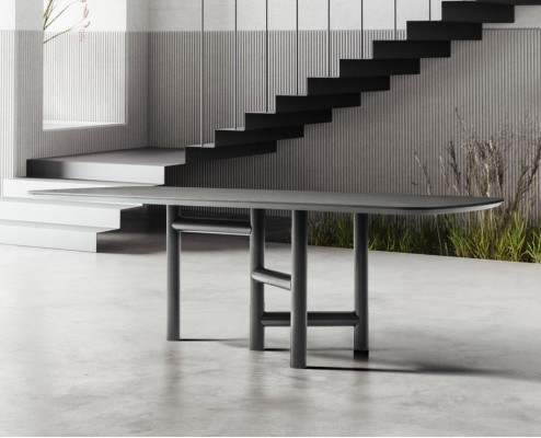 Kichendësch Iesszëmmer Dësch Auszéierbaren Design Luxus Holz Gri Dësch