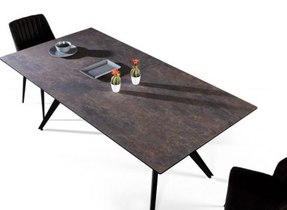 Auszuchbaren Iessdësch Iesszëmmerdësch Kicheldësch Holz Schwaarz Dësch