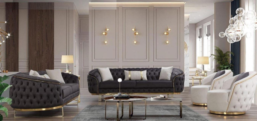 luxuriéis Sofagarnitur 4 Stéck 3+3+1+1 Sëtz Sofa Couchen Miwwel Couch Wunnzëmmer