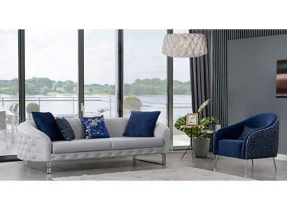 Modern Sofa Set 2 Stéck Wunnzëmmer Luxus Sofagarnitur 3+1 Sëtzer Miwwelen