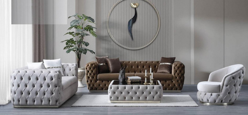 Luxus Sofa-Garnitur 3+3+1 Sëtz Set Design Sofa Polster Modern Garnitur