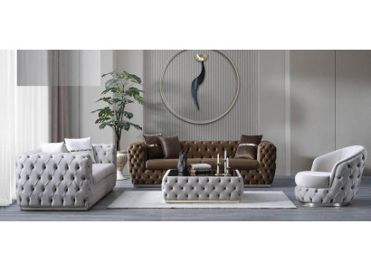 Luxus Sofa-Garnitur 3+3+1 Sëtz Set Design Sofa Polster Modern Garnitur