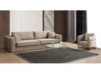 Canapé-Set 2 Deeler Wunnzëmmer Komplett Canapé-Garnitur 3+1 Sëtz Möbelen Textil