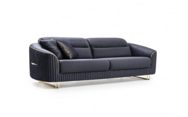 Canapé 3 Plazen, Polstersofa blo Textil Sëtz Design Couch Modern Nei