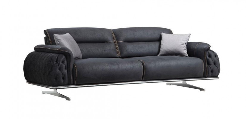 Perfekt flaacht 3-Sëtzer Sofa fir Wunnzëmmer Textil Polster Miwwelen nei Luxus
