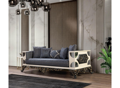 Luxus Sofa 3-Sëtz Stoff Wunnzëmmer Klassesch Design Sofas Polster Couchen Nei