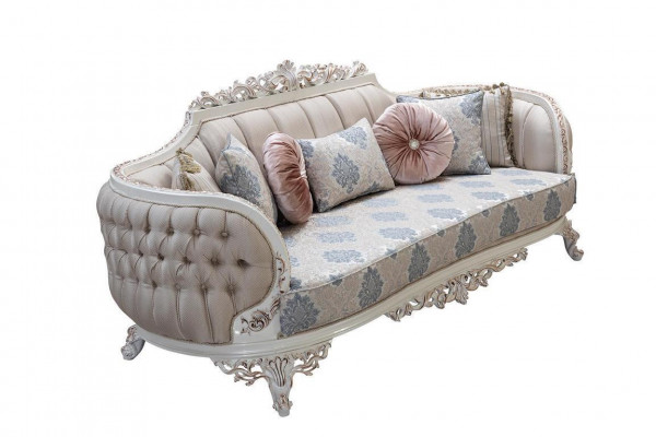 Chesterfield 3-Sëtzer Designer Sofa Luxus Polstersofa Couchen Stoff Textil Nei