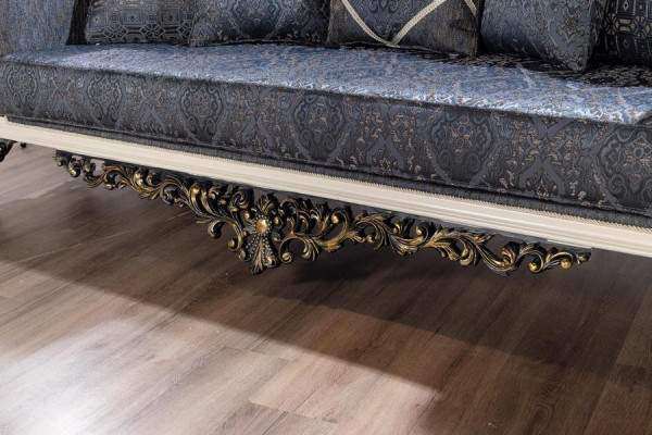 Luxus Sofa 3-Sëtz Stoff Wunnzëmmer Klassesch Design Sofas Polster Couchen Nei