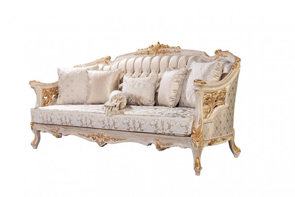 Chesterfield 3-Sëtz Designer Sofa Luxus Polstersofa Couch Stoff Textil Nei