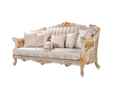 Chesterfield 3-Sëtz Designer Sofa Luxus Polstersofa Couch Stoff Textil Nei