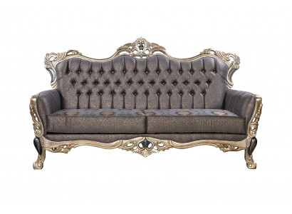 Klassesch Sofa 3 Sëtzer Polstersofa wäiss Textill Sëtz Design Canapé Sofa Stoff