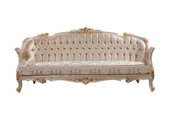 Chesterfield 3-Sëtz Designer Sofa Luxus Polstersofa Couch Stoff Textil Nei