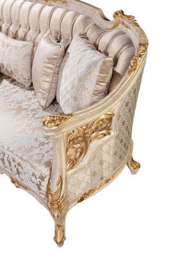 Chesterfield 3-Sëtz Designer Sofa Luxus Polstersofa Couch Stoff Textil Nei
