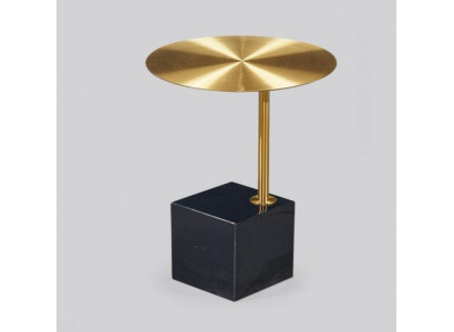 Designer schwaarz-gëllenen Niewendësch Luxus Wunnzëmmer Metallsdëscher Dësch