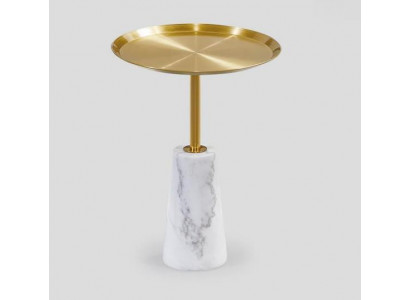 Wäissen Niewentësch Designer Dësch Wunnzëmmer Luxus Metall Miwwelen