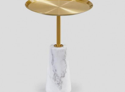 Wäissen Niewentësch Designer Dësch Wunnzëmmer Luxus Metall Miwwelen