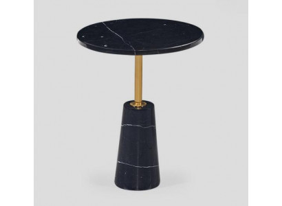 Schwaarzen Rond-Säitendësch Designer Couchdësch Eedelstol Miwwel Stil