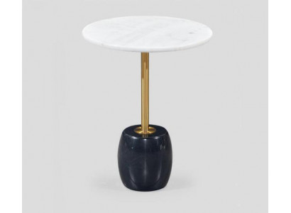 Designer ronnen Niewentafel mat Marmerplack Héichwäertege Couchtisch