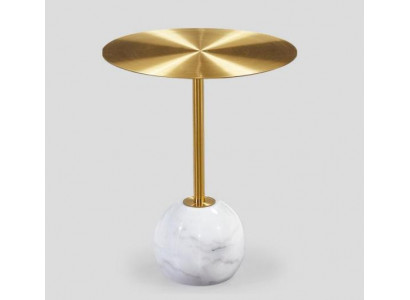 Klenge Ronne Beistelltësch mat Plateau Goldplack Designer Wunnzëmmer
