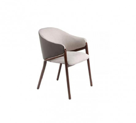 Designer Taupe Iesszëmmer Stull, Holzgestell Luxus Polster Eenzelstull.