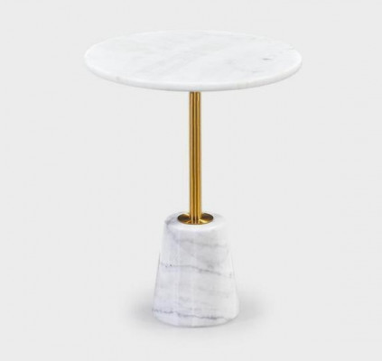 Wäiss ronnd Marmor Dëscher Metall Miwwele Bäisëtzdëscher Designer Dësch
