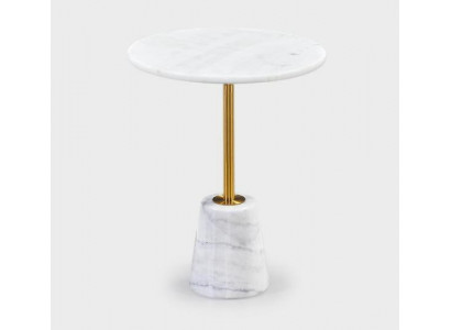 Wäiss ronnd Marmor Dëscher Metall Miwwele Bäisëtzdëscher Designer Dësch