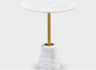 Wäiss ronnd Marmor Dëscher Metall Miwwele Bäisëtzdëscher Designer Dësch