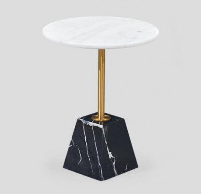 Designer Ronn Ofstellpiedestal Luxus Marmor Säitentafelen Stilvoll Miwwelen