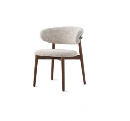 Iesszëmmerstull Stull Kichenstull Lehnstull Holz Stoff Modern Gri Stull