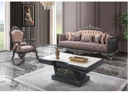 Luxus Komplette Canapé-Suite Sofagarnitur Stoffsofa Brong Polstersofa