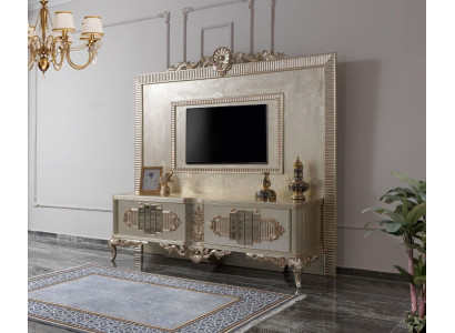 Niddereg Stänner TV-Support Sideboard RTV Holz Gold Wunnzëmmer Dësch Luxus