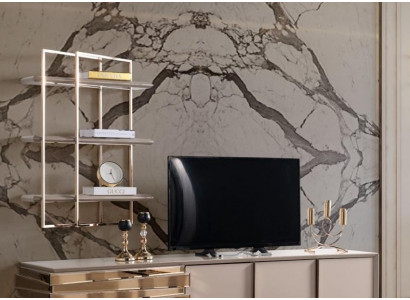 RTV Lowboard TV Ständer Sideboard Beige Gold Wunnzëmmer Set Regal Nei