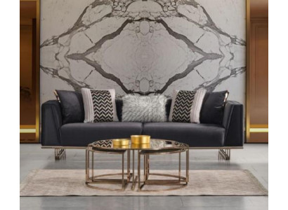 Dreisëtzer Sofa Gepolstert Sofa Modern Blo Sofa Stoffsofa Holz Stoff