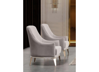 Sëtzgrupp Ouerensëtz Modern Stoff Sëtzer Polyester 2-deelech Set Grau