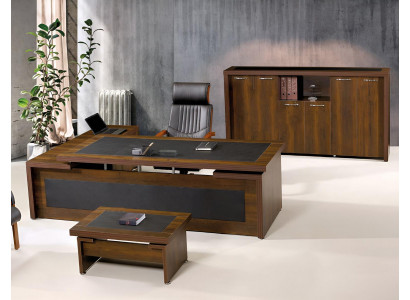 Eckbüroschier Komplette Büro Büroschier Set 3 Stéck Holz Braun Büroanlagen