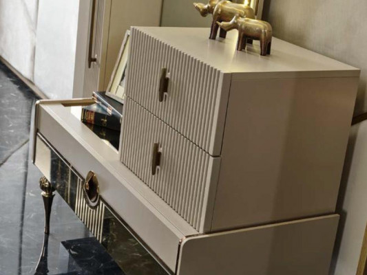 Gold Kommoden Set italienesche Stil Spigel Miwwel Edelstol Kommode