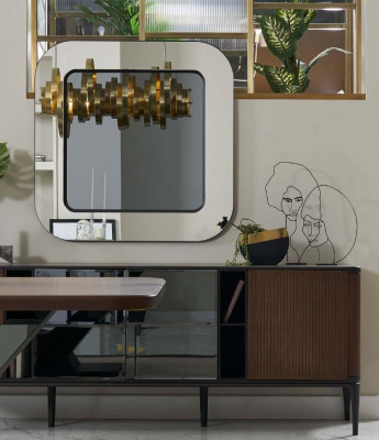 Iesseck Iessgrupp Iesszëmmermiwwel Set Iesszëmmer 9- Deeler Holz Brong Dësch