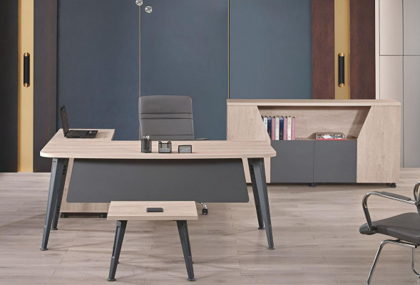 Eckbüroschreibtisch Aarbechtssplang Komplettbüro Bürosmiwwel 3tlg Holz Set Gro
