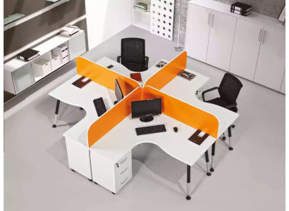 Equipe Aarbechtsberäich Schreifdësch 4 Persounen Dësch Counter Team-Schreifdëscher
