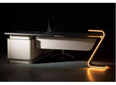 Schreifdësch LED beliicht Design Dësch Büro Ariichtung Dëscher 250cm