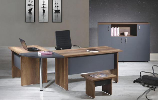 Aarbechtszëmmermiwwelen Computermiwwelen Bürosmiwwelen Eckbürosdësch 3tlg Holz Gro