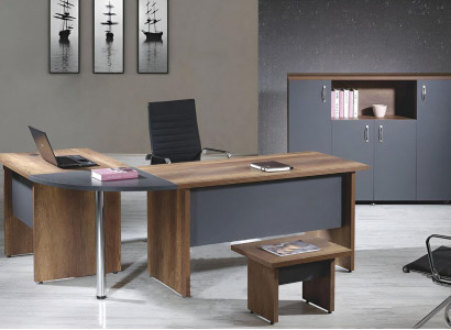 Aarbechtszëmmermiwwelen Computermiwwelen Bürosmiwwelen Eckbürosdësch 3tlg Holz Gro