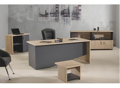 Set Büro-Miwwelen Komplettbüro Schreifdësch Set 4-Stéck Holz Gro Büro