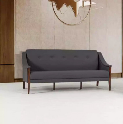 Grau Polster Sofa Garnitur Dräisëtzer Fotel Komplett Modern 2 Deeler Nei