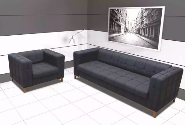 Polstersëtzgrupp Sofas Luxus Couchgarnitur Dräi-Sëtzer Fauteuil Textil